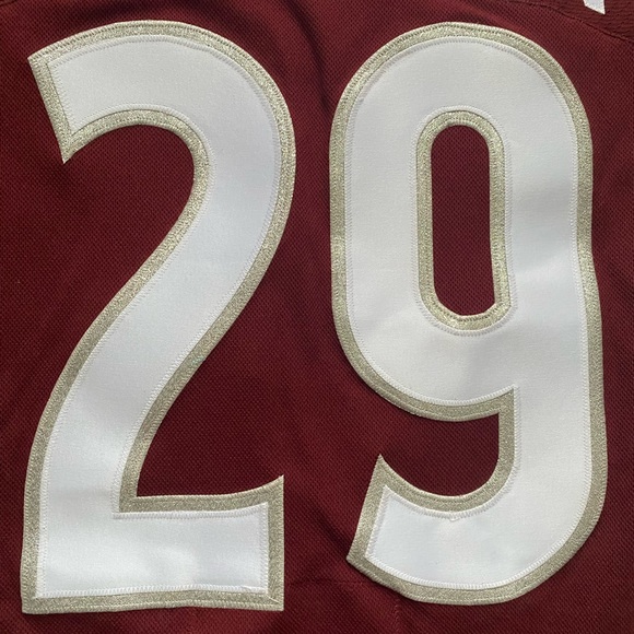 Men's Colorado Avalanche Nathan MacKinnon Burgundy Breakaway Player Jersey - Picture 9 of 11